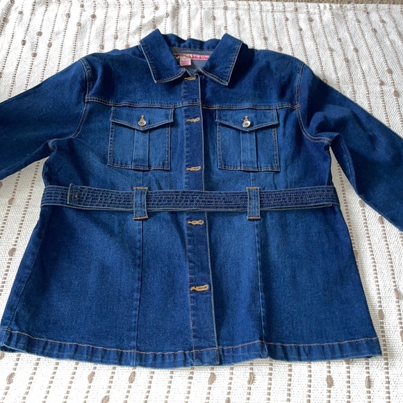 MeandYou Denim Belted Chore Jacket - Picture 2 of 6
